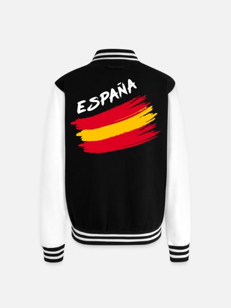 Espana Spain Spanish Flag Brush Design - Unisex College Sweat Jacket - black/white