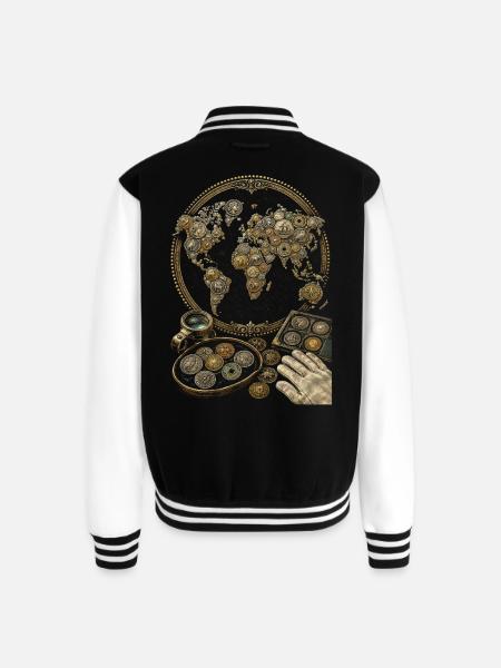 Coin collector Numismatist - Unisex College Sweat Jacket - black/white