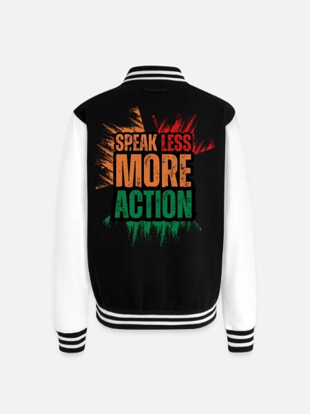 Speak Less Do More - Unisex College Sweat Jacket - black/white