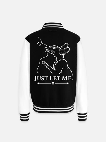Affectionate Sphynx Cat - Unisex College Sweat Jacket - black/white