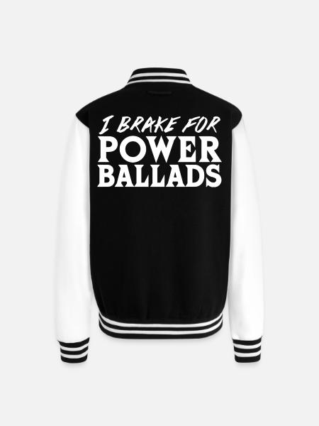 Power Ballads - Unisex College Sweat Jacket - black/white