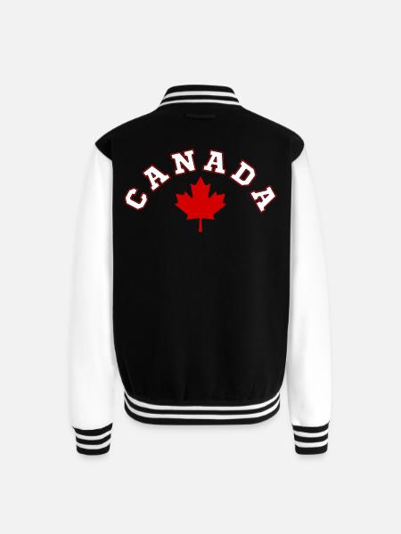 CANADA MAPLE LEAF - Unisex College Sweat Jacket - black/white