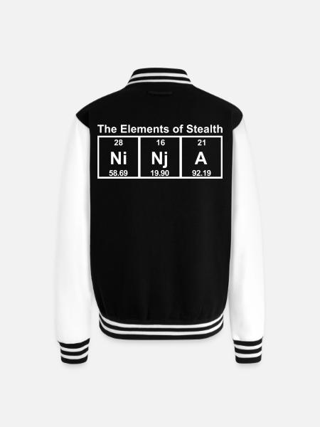 Ninja Elements Of Stealth - Unisex College Sweat Jacket - black/white