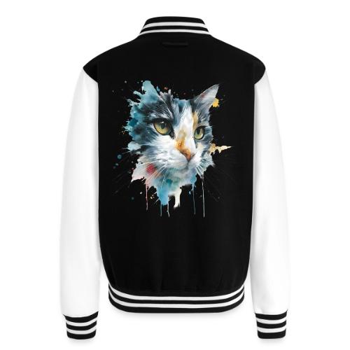 Watercolor cat face - Unisex College Sweat Jacket