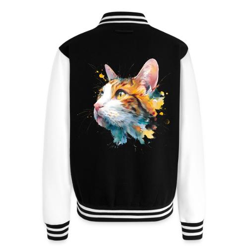 Cat: Feline Ink Burst - Unisex College Sweat Jacket