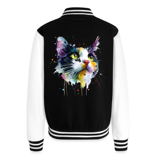 Cat: Painted Purr Expression - Unisex College Sweat Jacket