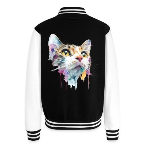 Chromatic Cat Splash - Unisex College Sweat Jacket