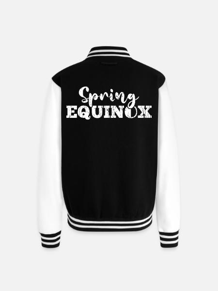 Spring Equinox Floral Script - Unisex College Sweat Jacket - black/white