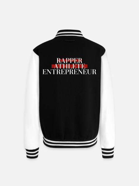 Rapper athlete entrepreneur - Unisex College Sweat Jacket - black/white