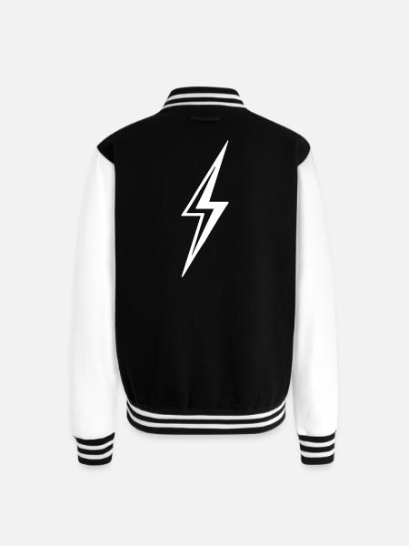 Lightning Bolt - Unisex College Sweat Jacket - black/white