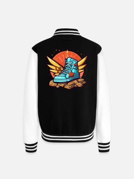 Sneaker Heaven with Wings - Unisex College Sweat Jacket - black/white