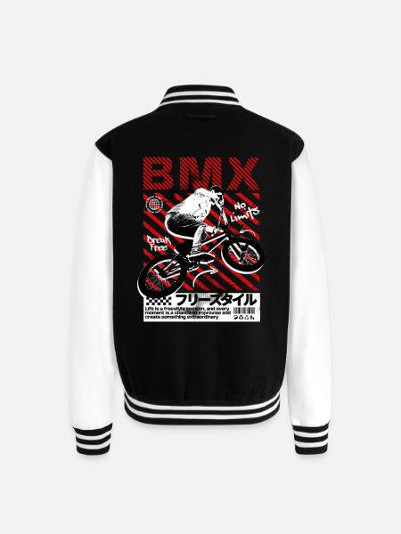 BMX No Limits Neon Stripes - Unisex College Sweat Jacket - black/white