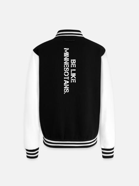 Be Like Minnesotans vertical - Unisex College Sweat Jacket - black/white