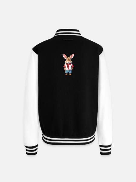 Default On the white mono - Unisex College Sweat Jacket - black/white