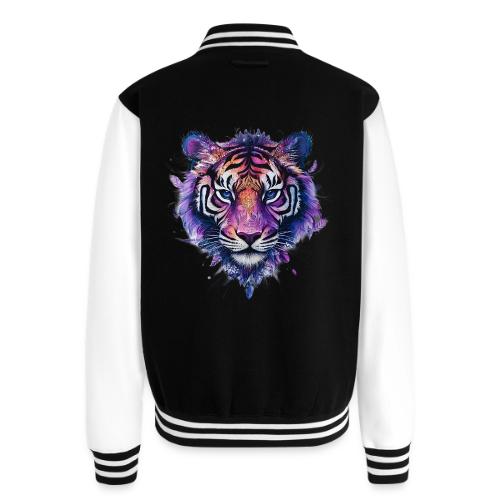 Mystic Violet Tiger - Unisex College Sweat Jacket