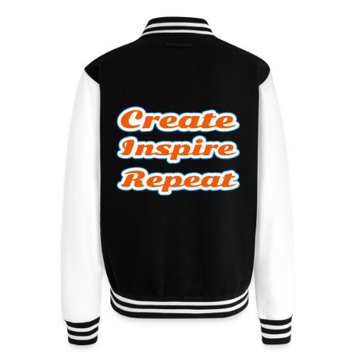 Create, Inspire, Repeat — Artist Life Script - Unisex College Sweat Jacket