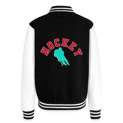 Hockey Player Silhouette - Unisex College Sweat Jacket