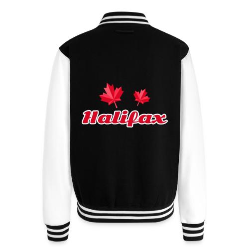 Halifax with two red maple leaves - Unisex College Sweat Jacket