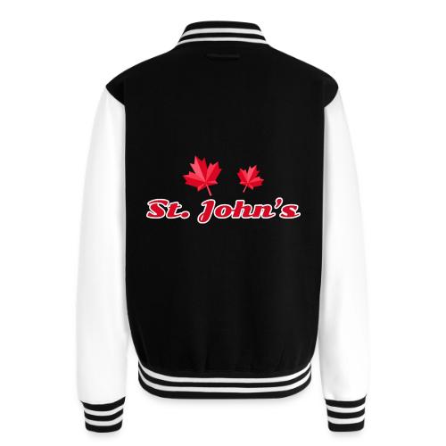 St. John's with two red maple leaves - Unisex College Sweat Jacket