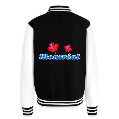 Montréal with two red maple leaves - Unisex College Sweat Jacket