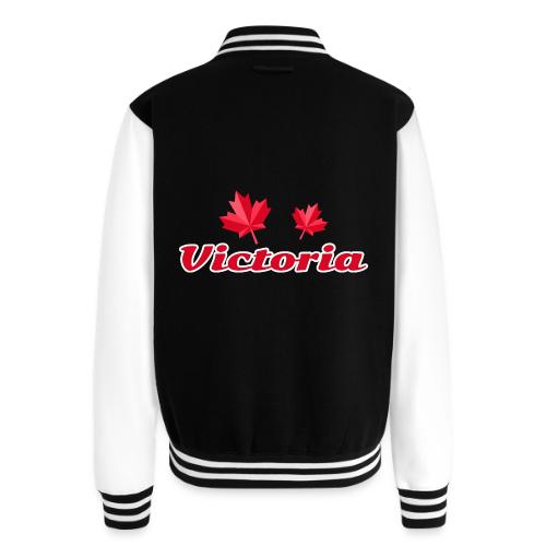 Victoria with two red maple leaves - Unisex College Sweat Jacket