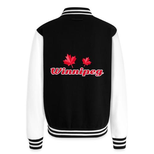 Winnipeg with two red maple leaves - Unisex College Sweat Jacket