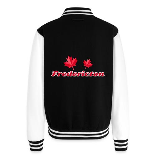 Fredericton with two red maple leaves - Unisex College Sweat Jacket