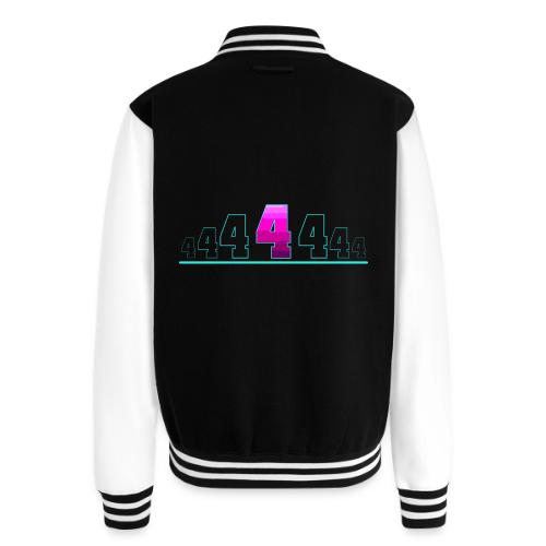 Number 4 in Magenta: Varsity Font - Unisex College Sweat Jacket