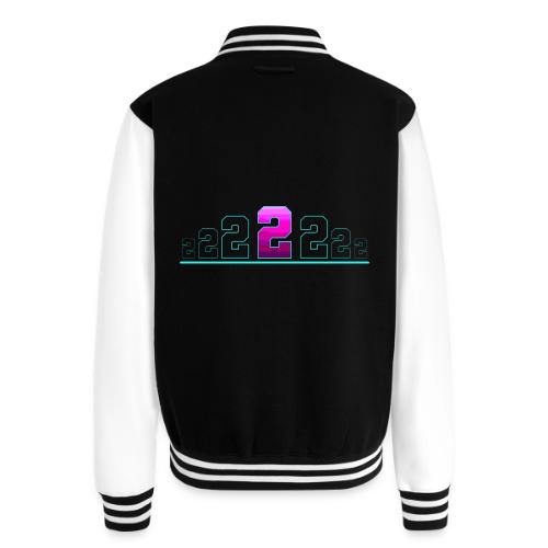 Number 2 in Magenta: Varsity Font - Unisex College Sweat Jacket