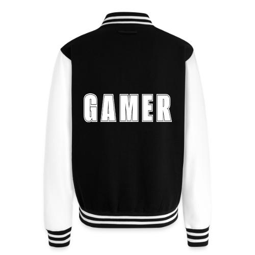 Gamer Collegiate White Text Design - Unisex College Sweat Jacket