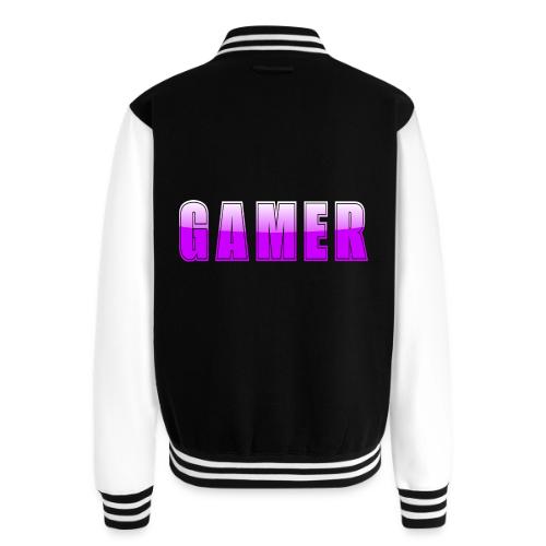 Gamer Purple Glossy Collegiate Design - Unisex College Sweat Jacket