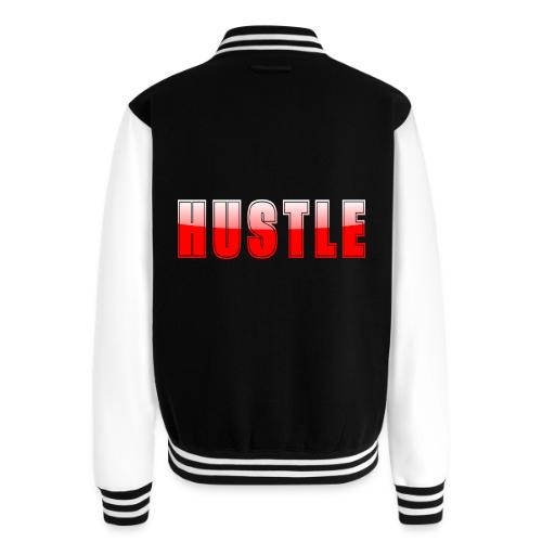 HUSTLE Bold Red Motivational Typography Design - Unisex College Sweat Jacket