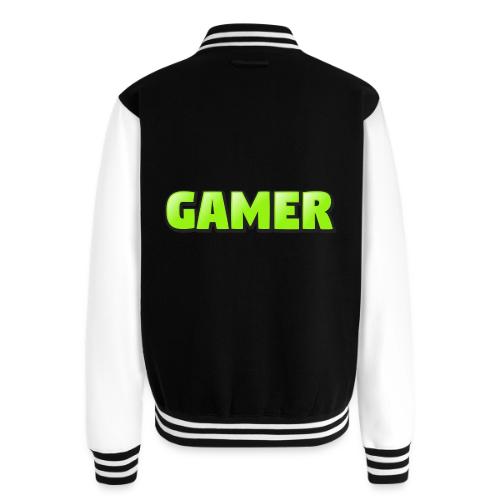 Gamer Neon Green Gaming Logo Design - Unisex College Sweat Jacket