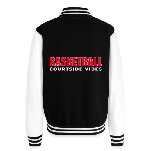 Courtside Vibes Basketball Typography Design - Unisex College Sweat Jacket