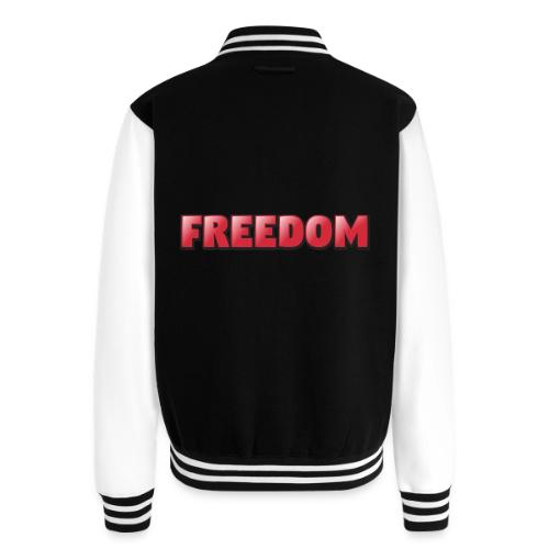 Freedom Bold 3D Word Art Design - Unisex College Sweat Jacket