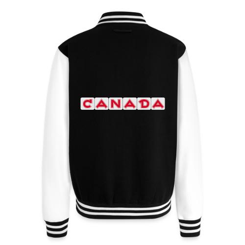 Canada, red letters on white background - Unisex College Sweat Jacket