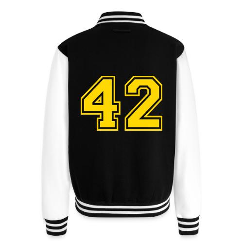 Number 42 in a classic athletic collegiate font - Unisex College Sweat Jacket