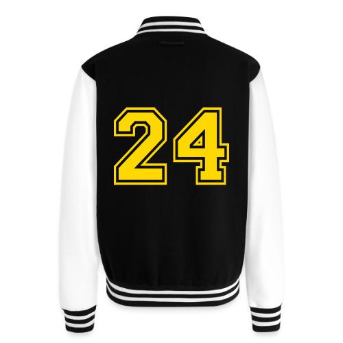 Number 24 in a classic athletic collegiate font - Unisex College Sweat Jacket