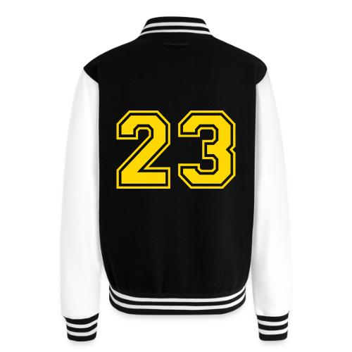 Number 23 in a classic athletic collegiate font - Unisex College Sweat Jacket