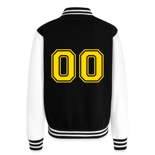 Number 00 in a classic athletic collegiate font - Unisex College Sweat Jacket