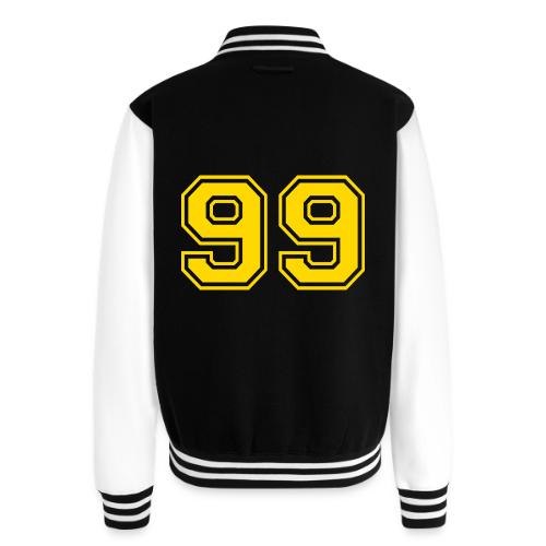 Number 99 in a classic athletic collegiate font - Unisex College Sweat Jacket