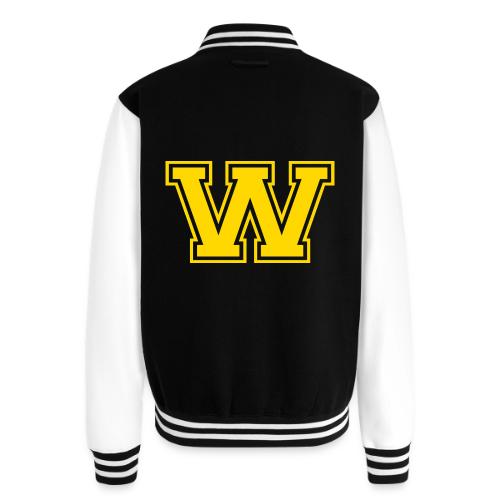 Letter W – Capital Athletic Alphabet Monogram - Unisex College Sweat Jacket