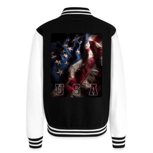 USA: Worn Stars and Stripes - Unisex College Sweat Jacket