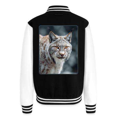 Lynx Portrait Piercing Eyes Design - Unisex College Sweat Jacket