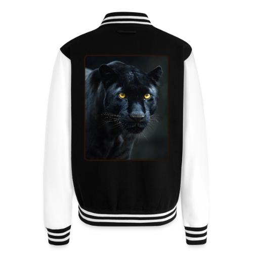 Black Panther Glowing Eyes Design - Unisex College Sweat Jacket