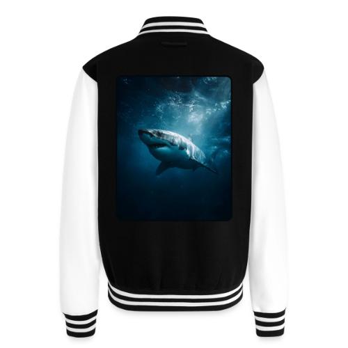 Great White Shark Ocean Design - Unisex College Sweat Jacket