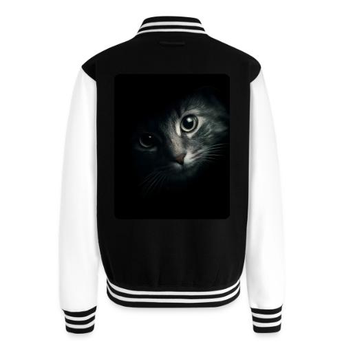 Cat Face in Shadow Close-Up Design - Unisex College Sweat Jacket