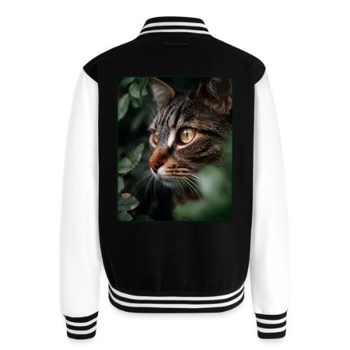 Tabby Cat Jungle Eyes Design - Unisex College Sweat Jacket