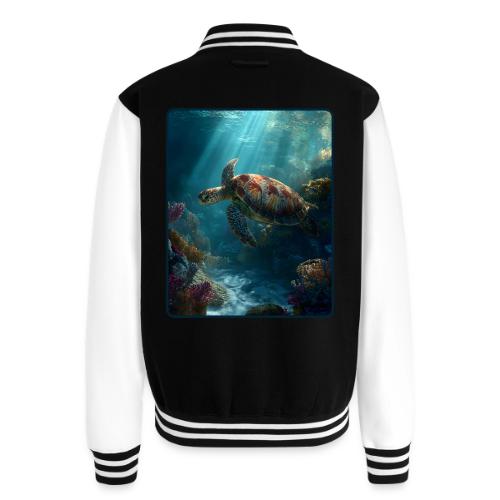 Sea Turtle Coral Reef Design - Unisex College Sweat Jacket