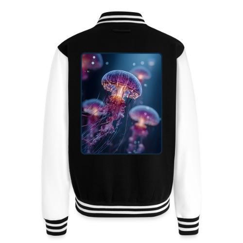 Glowing Jellyfish Deep Sea Design - Unisex College Sweat Jacket